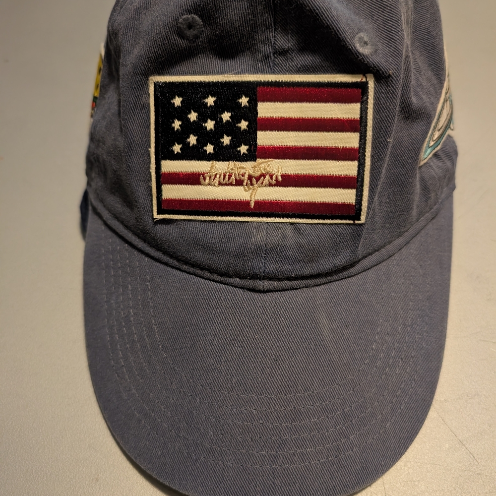 Blue Cap with American Flag Patch Bud Light On Back‎ Hat